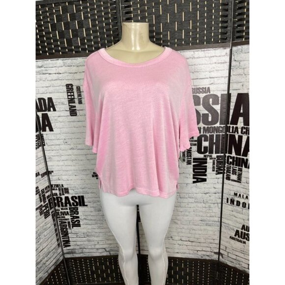 Honeydew Intimates L Pink Relaxed Fit Crew Neck Short Sleeve Lounge Tee - Picture 1 of 6